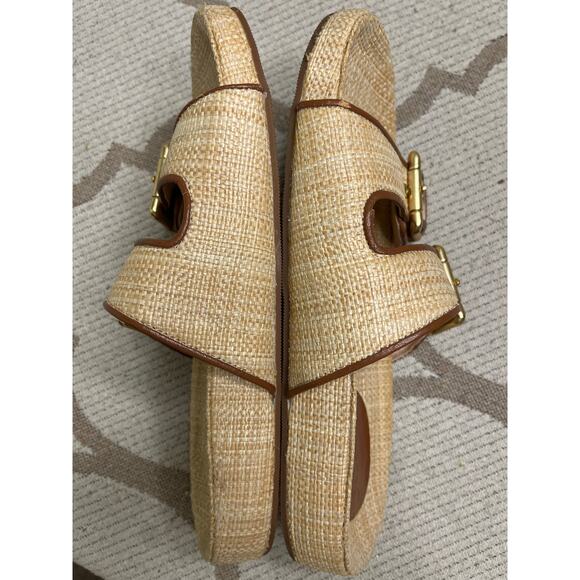 J. Crew Marlow sandals in raffia leather upper slides, size 8.5, style : bx926, - Picture 6 of 9